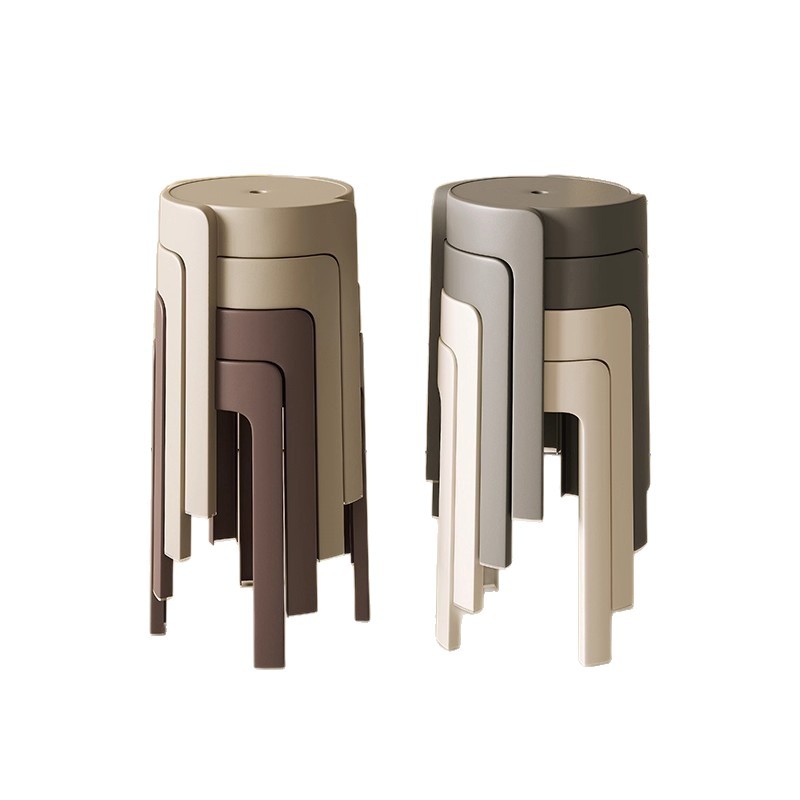 Thickened Plastic Stool for Home Use, Stackable Round Stool, Modern Simple Dining Table High Stool, Windmill Plastic Stool, Spare