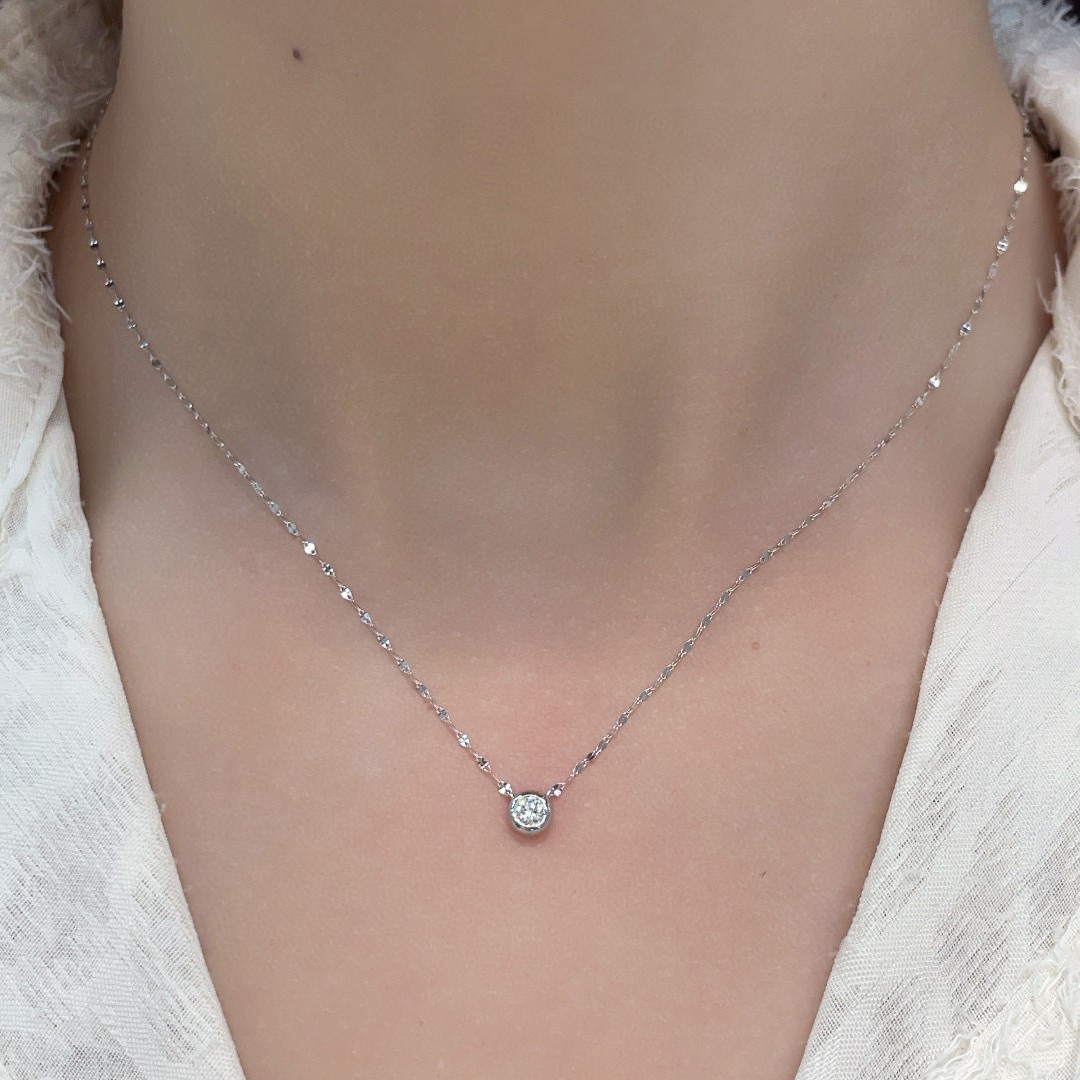 Ожерелье из платины Pt950, натуральный бриллиант, сверкающая цепочка на ключице, нормкор, изысканный и универсальный, простой и необходимый для работы и свиданий