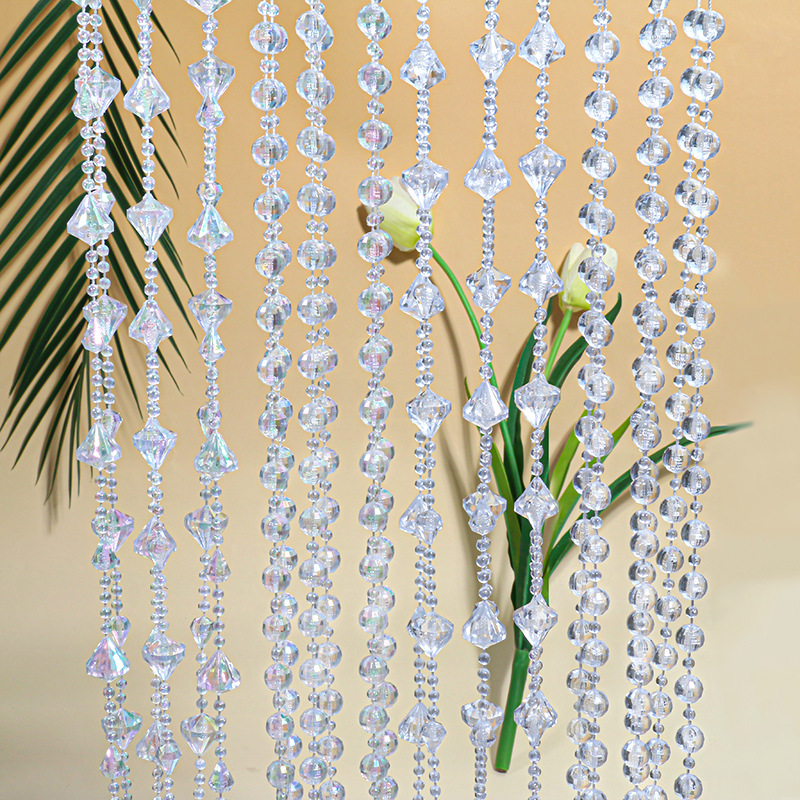 Acrylic String Curtain Bead Curtain Transparent Connected Beads Crystal Bead String Wedding Aisle Ceiling Door Curtain Decoration Material Modern