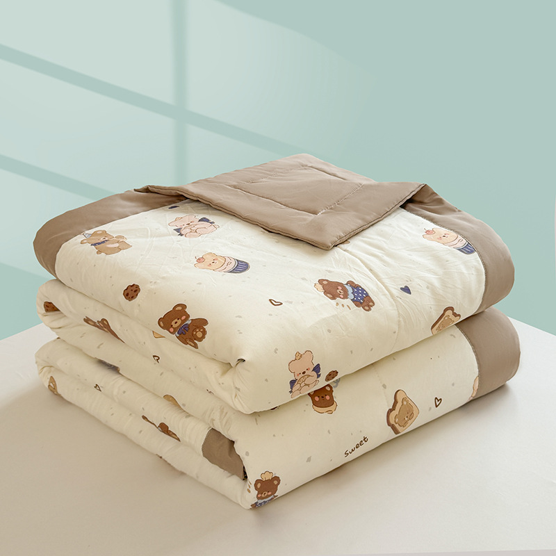 Factory Direct Sales Cartoon Super Soft Washed Cotton Summer Quilt Skin-Friendly Soft Breathable Summer Quilt Washed Cotton Wholesale Delivery