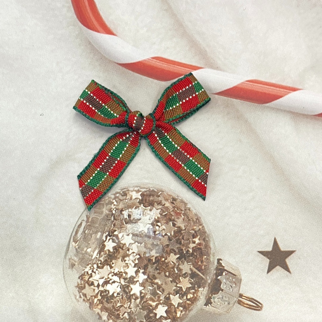 Christmas Festival Decoration 1.0 Plaid Hand Tie Tie Headwear Pendant Atmosphere Decoration Bow Diy Accessories Wholesale