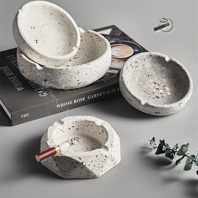 Ins style restaurant cement crafts personality trend net curry bar creative terrazzo ashtray cement ashtray