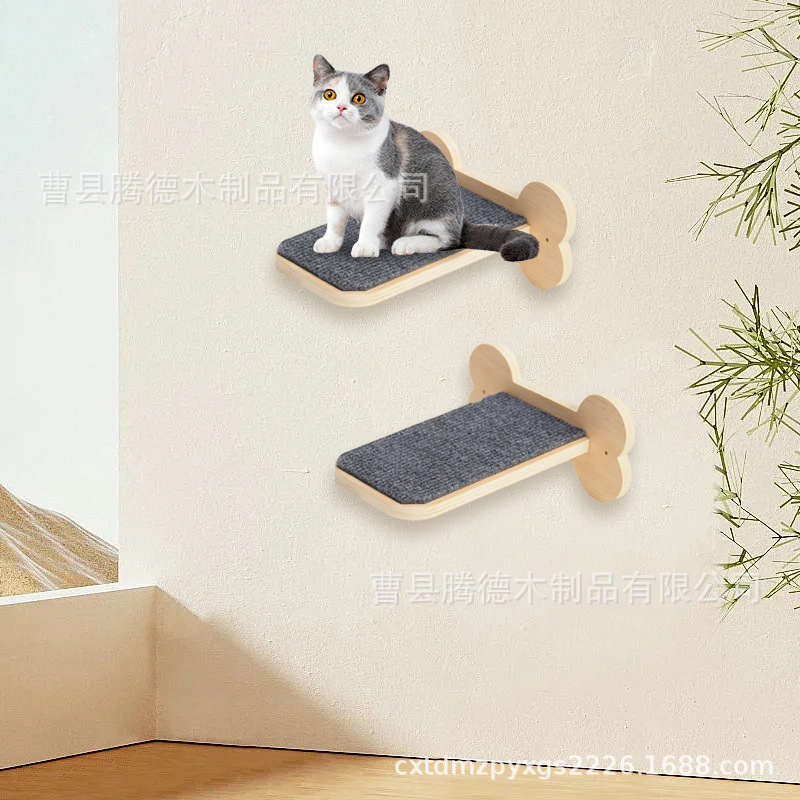Spot Wooden Cat Climbing Frame Wall Hanging Solid Wood Cat Ladder Frame Household Cat Wall Toy Pet Ladder Frame