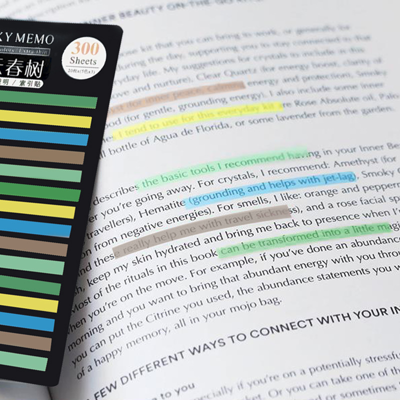 Very fine fluorescent paste color classification mark key translucent index paste waterproof PET300 wholesale