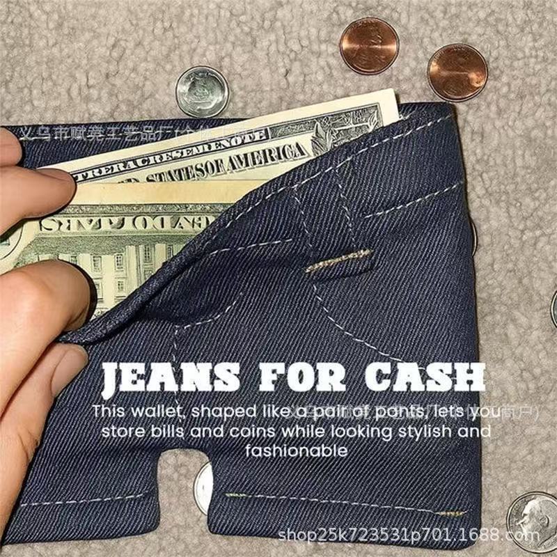 Кросс-бордерный новый продукт Мини-кошелек из джинсов на Amazon Складной кошелек в форме джинсов Маленький держатель для карт