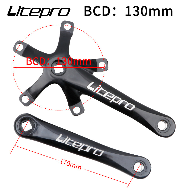 lp litepro folding bicycle square hole crank folding bicycle 130BCD aluminum alloy square hole tooth plate