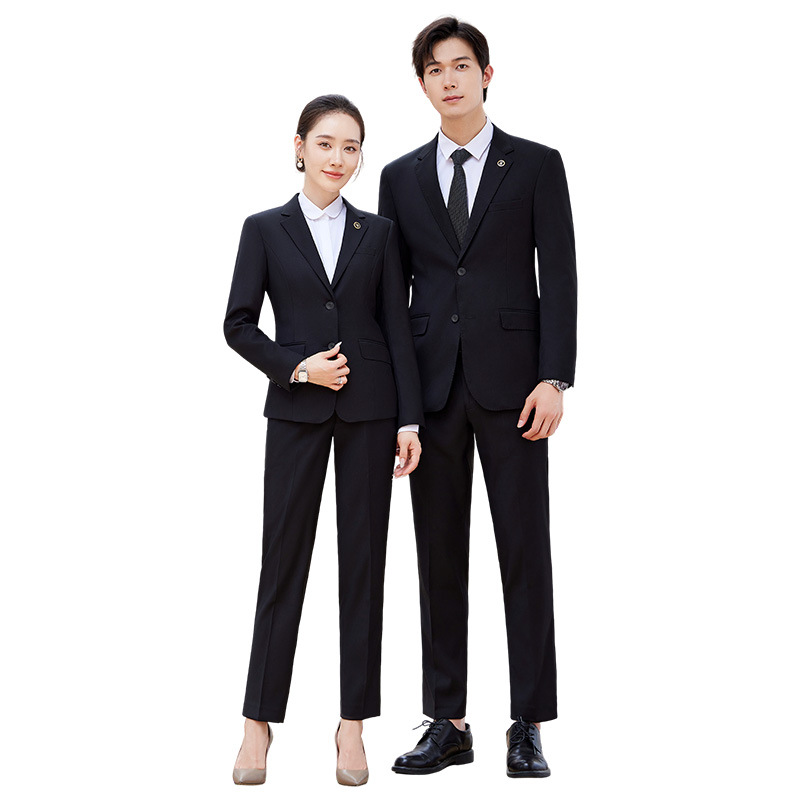Tencel Wool Suit Men's Business Manager Slim Work Women's Suit Jacket Formal Navy Blue