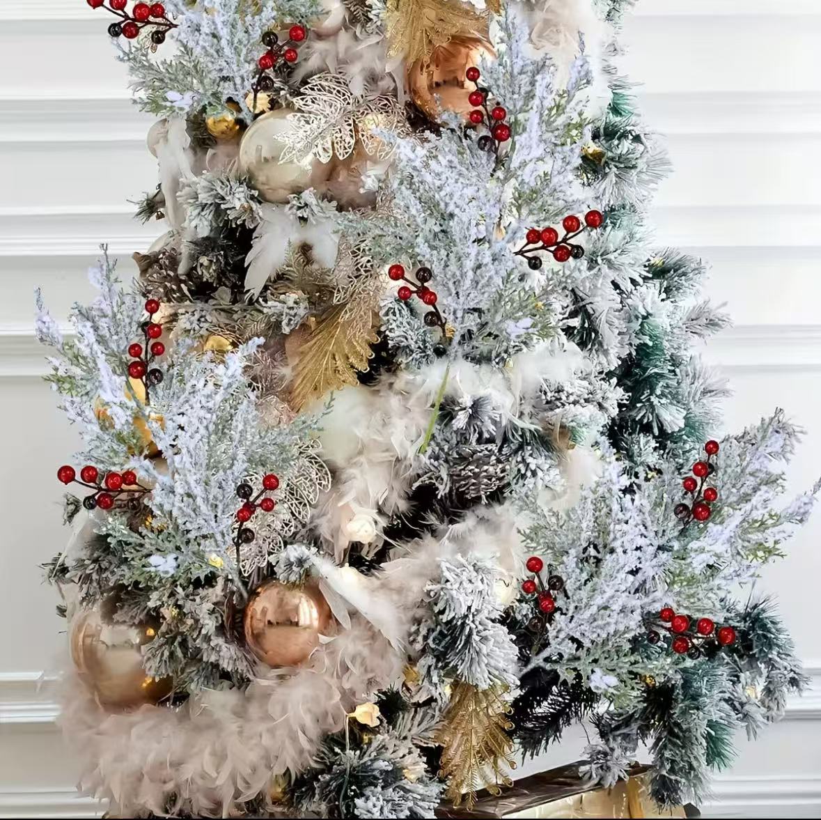 Cross-Border Cedar Berries Christmas Decorations Cedar Berry Wreath Door Hanging Christmas Upside-Down Tree Cedar Berries