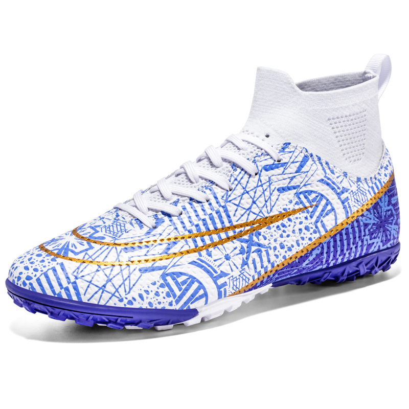 Кросс-бодерные высокие футбольные туфли 2025 оптом, мужские и женские футбольные туфли, профессиональные шипованные кроссовки для тренировок со сломанными шипами