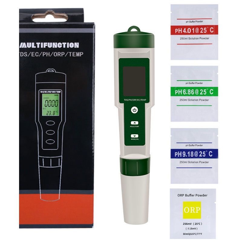 Water Quality Testing Five-In-One Tester Ph/Tds/Ec/Orp Negative Potential/Temperature Detection Pen Ph Meter 9910