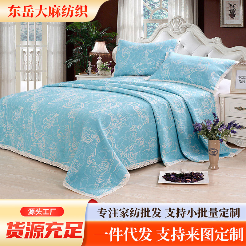 Чистый натуральный льняной мат 100% льняной мат трикотажный комплект из трех частей 1.8м кровать чистый лен двойной летний матрас