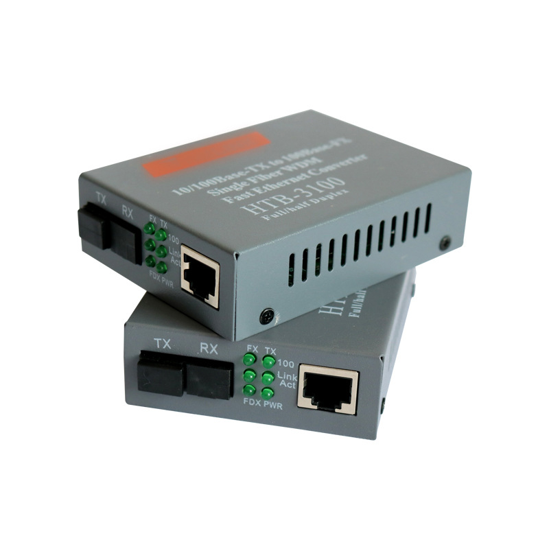 Htb-3100A/B-25Km 100m Fiber Optic Transceiver External Power Supply Single-Mode Single-Fiber Single-Mode Photoelectric Converter