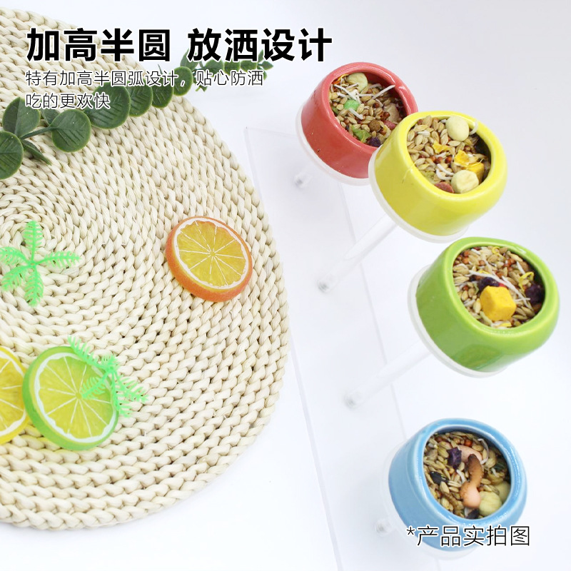 Hamster Food Basin Golden Bear Parrot Squirrel Hedgehog Anti-tip Anti-splash Bowl Feed Box Pet Supplies