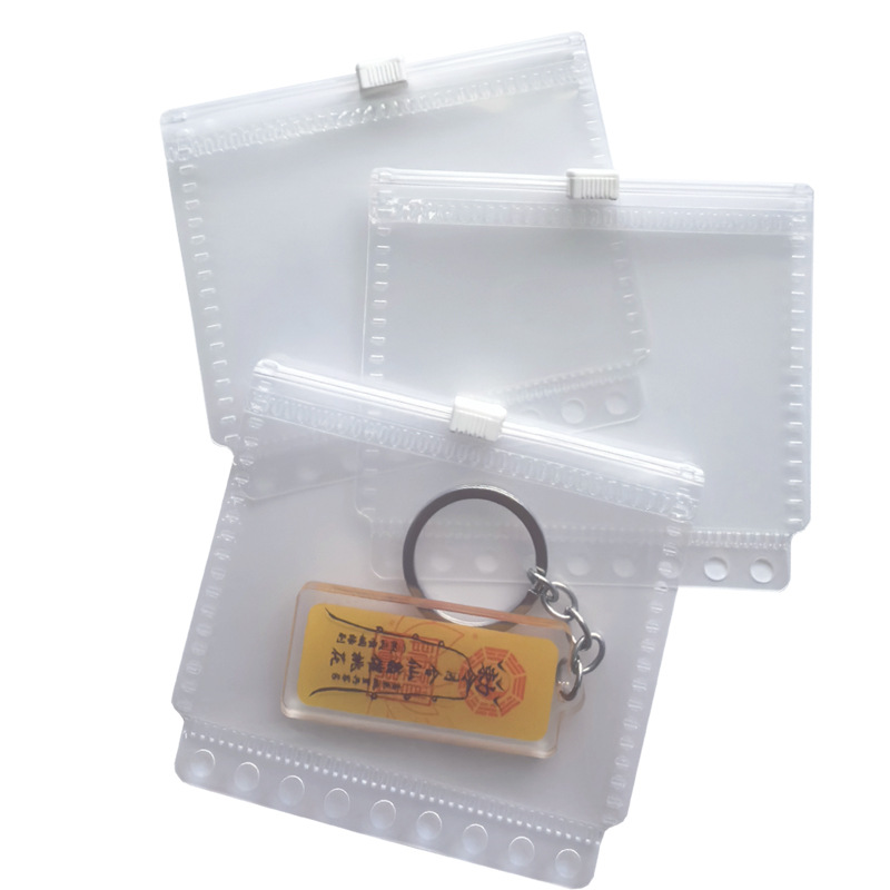 Mini Zipper Bag Storage Card Bag Loose-Leaf Pp Waterproof Bag A7 Notebook Zipper Bag Japanese Style Handbook Card Bag