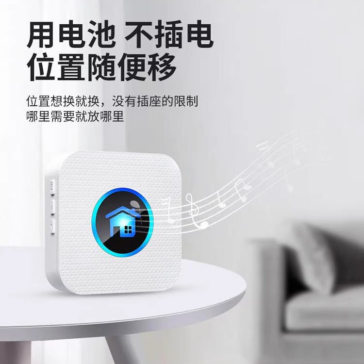 Customized Cross-Border Wireless Doorbell Battery Model Home Carry-On Waterproof Remote Elderly Pager Doorbell 433