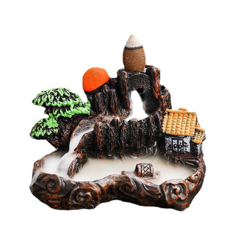 Cross-border backflow incense burner wholesale resin Zen landscape backflow incense viewing distant mountain office home incense burner