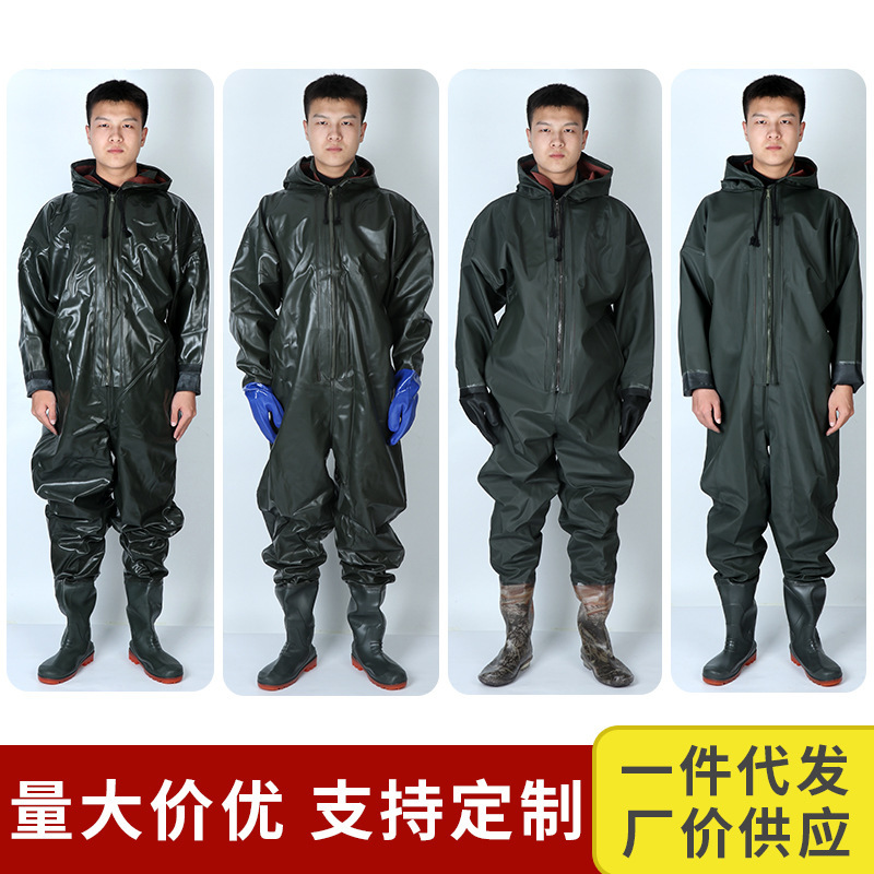 Индивидуальный комбинезон с водонепроницаемым костюмом, костюм с обувью, вейдерсы, оптовая продажа дождевых штанов, комбинезон с водонепроницаемым костюмом