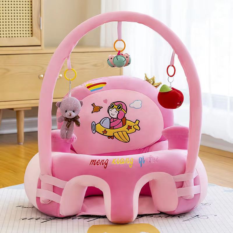 Cartoon New High Backrest Baby Learning Chair Practice Sitting Posture Baby Dining Chair Crystal Super Soft Children's Small Sofa