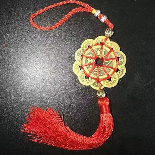 Passepartout Ten Emperors Copper Money Pendant Treasure Pendant Chinese Knot Entry and Exit Recruiting Rice Car Hanging Wholesale