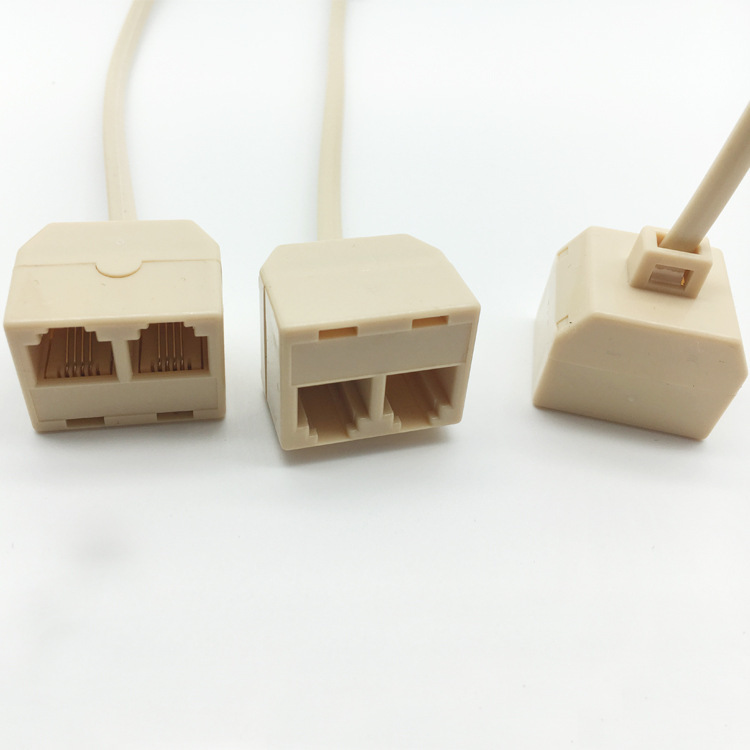 Telephone RJ11 one-two junction box telephone adapter one revolution two mother horn branch telephone accessories