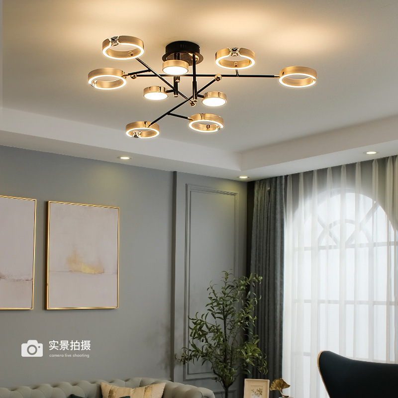 Zhongshan Factory Exhibition Hall Accessible Luxury Chandelier Post-Modern Living Room Lamp 2023 New Modern Simple and Atmospheric Main Hall Lamp