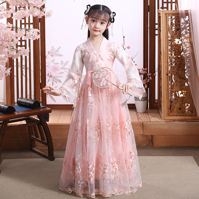 Han Dynasty Girls Spring and Summer Kidsren's Tang Suit Ancient Style Super Fairy Chinese Style Dress 2025 Ancient Costume Autumn Princess Girl