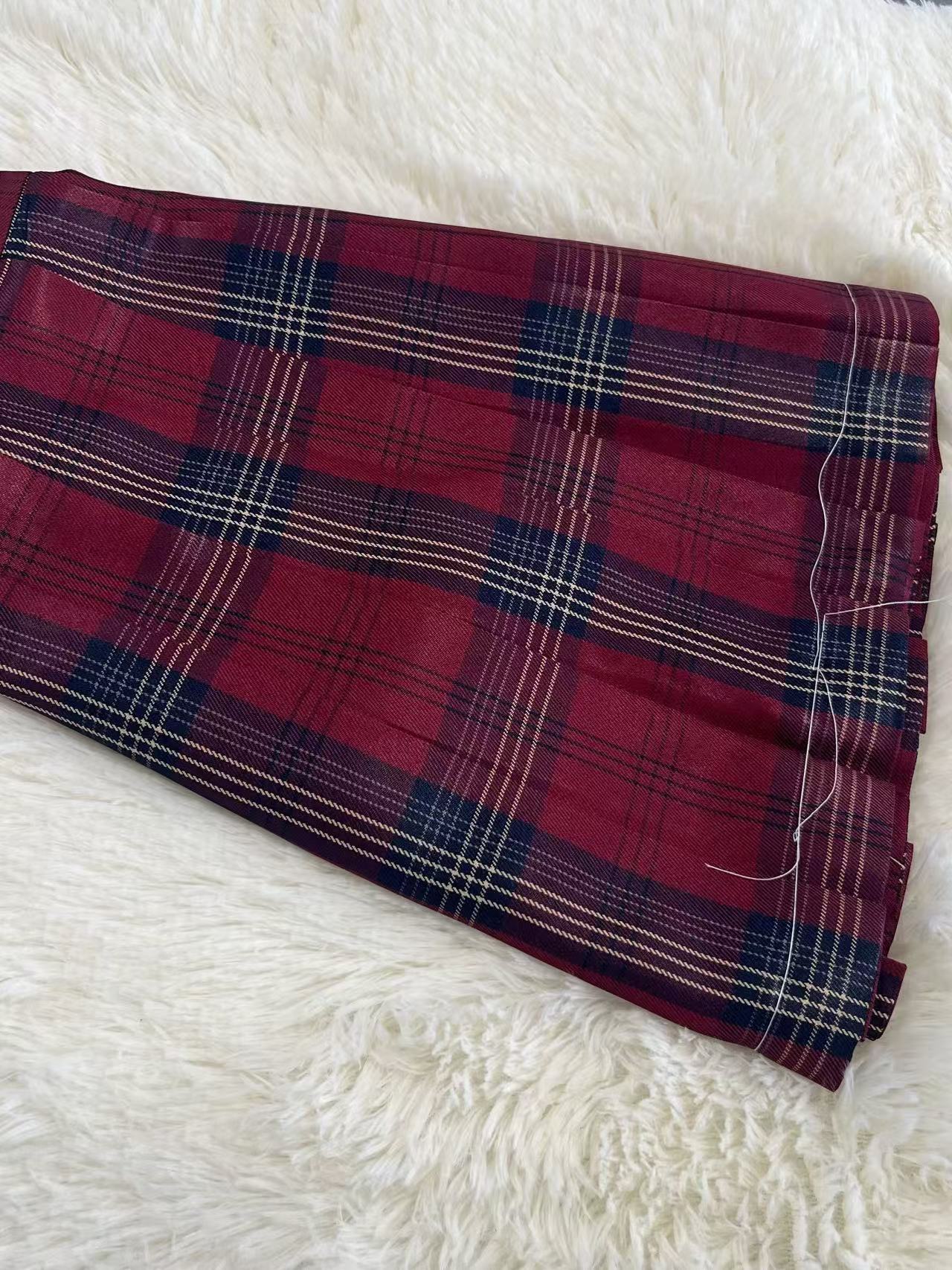 [Xuan] Original Jk Uniform Plaid Skirt High Waist Skirt Women's Waist-Cinching School Supply Christmas Red Plaid Skirt Spring and Summer New Style