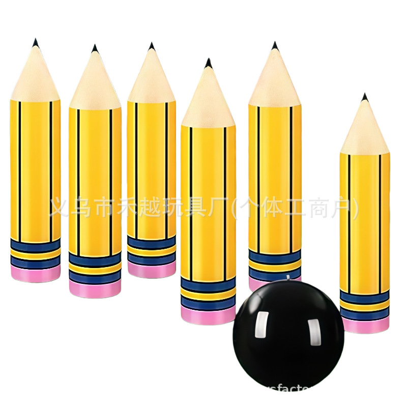 Factory Customized Pvc Inflatable Bowling Set Creative Pencil Shape Inflatable Toy Fun Sports Props