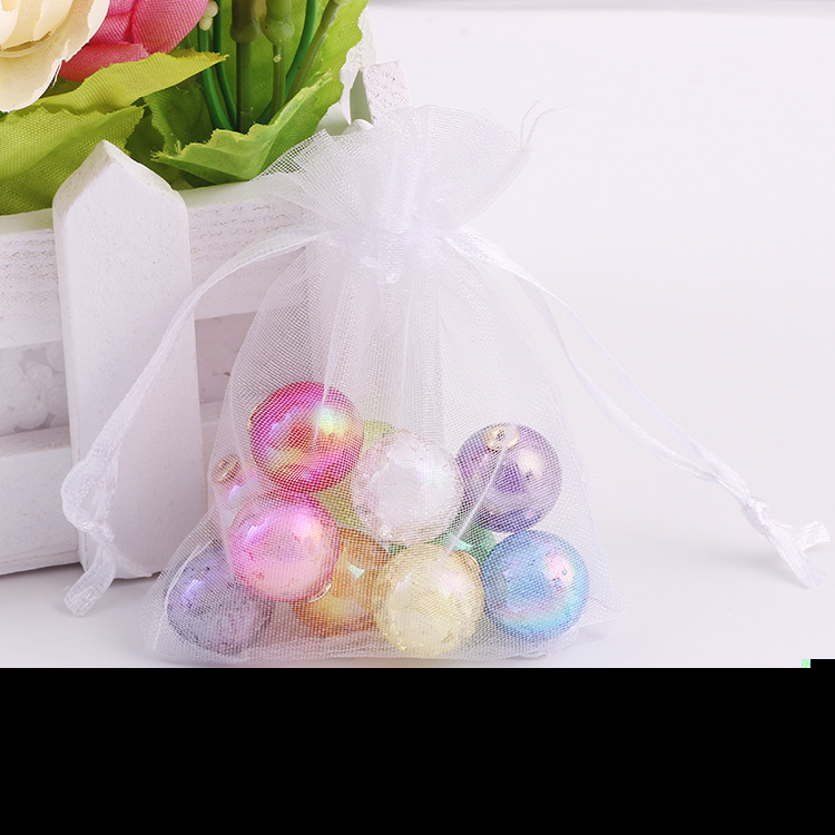 Solid Color Pearl Gauze Bag Jewelry Packaging Bag Wedding Candy Drawstring Bag Cosmetic Bag Gauze Bag Wholesale Multi-Color Options