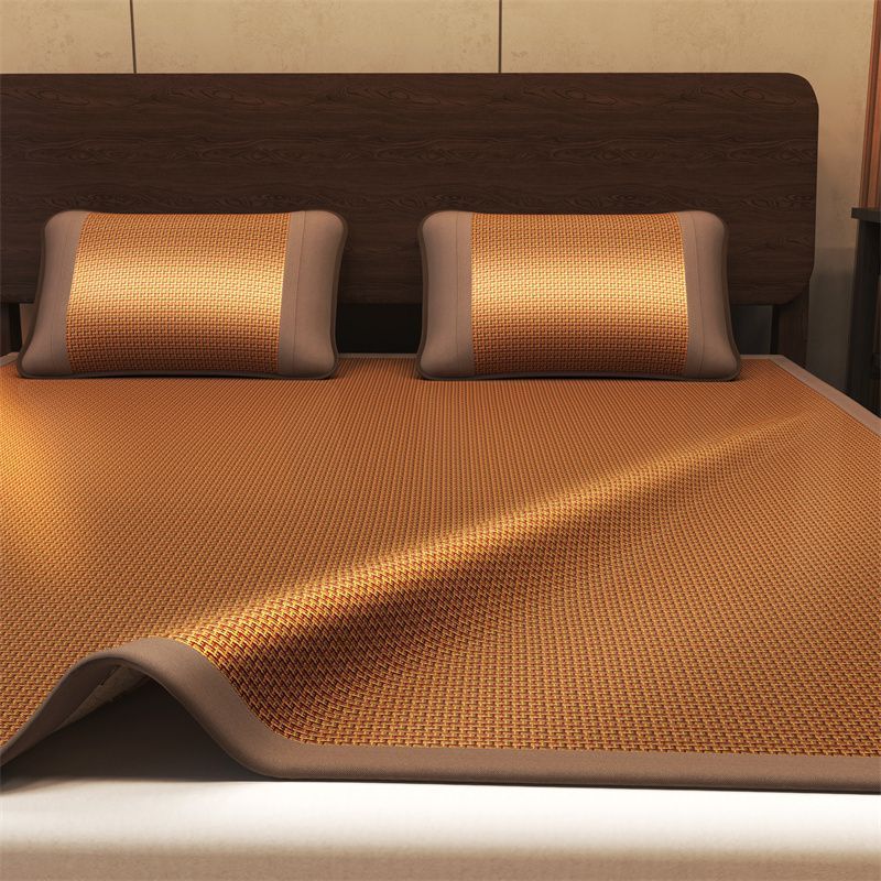 Летний мат из ледяного шелка, двусторонний ротанговый мат, новый летний мягкий мат для студентов, складной бамбуковый мат