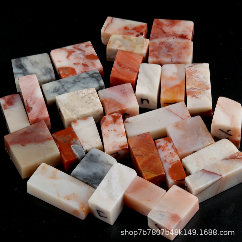 Laos Stone Practice Seal Material, Shoushan Stone Material, Gold Stone Seal Carving, Vietnamese Stone Edge Material, Name Calligraphy and Painting Seal Material Wholesale