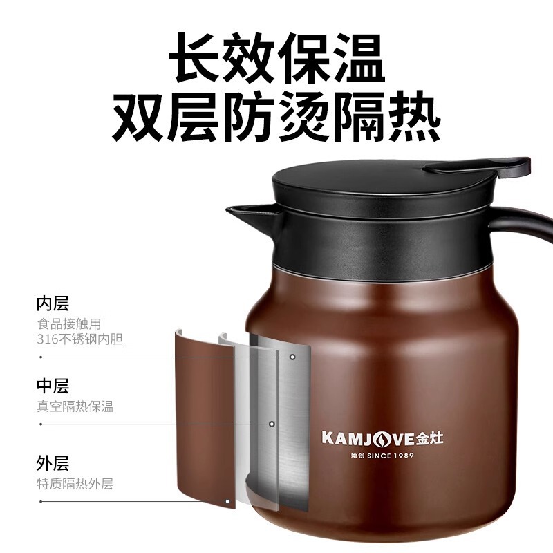 Jinzao Lx-300 White Tea Teapot Pu'Er Stew Teapot Stainless Steel Teapot Insulated Water Kettle Special for Home Tea Making