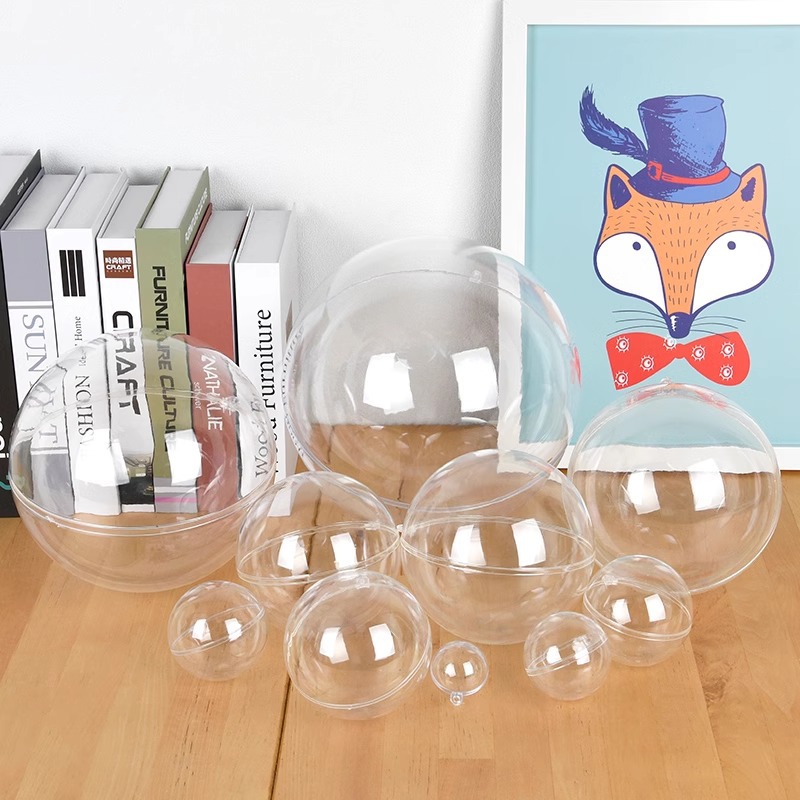 4-20cm Christmas Decorative Acrylic Ball PS Plastic Ball Hollow Transparent Ball Holiday Decorative Christmas Ball Wholesale