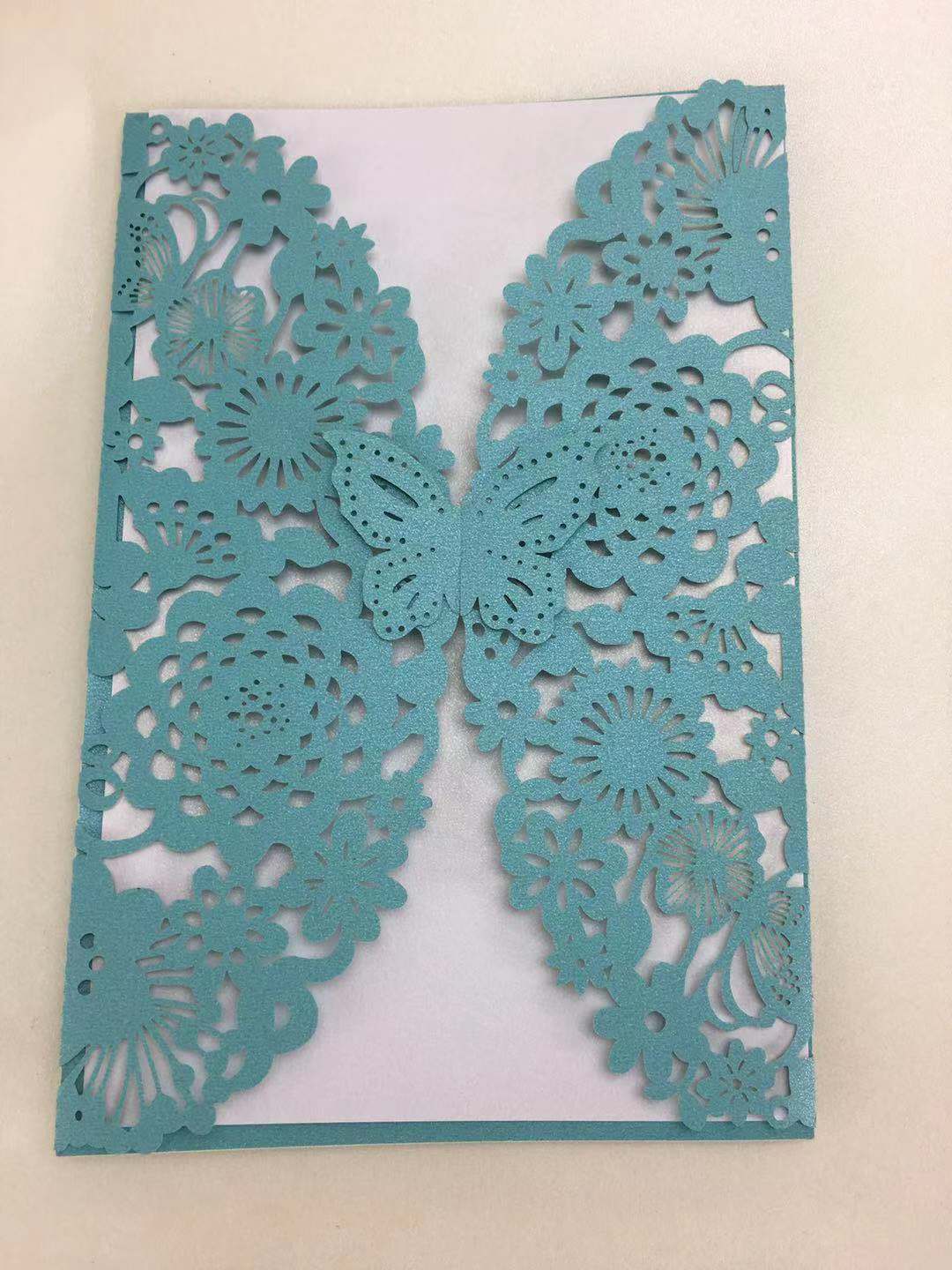 European-style creative invitation letter Double-Sided Pearl paper holiday hollow invitation card wedding invitation cover greeting card wholesale