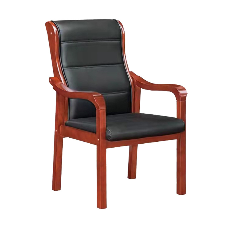 Simple modern office chair without armrest chairman solid wood conference chair backrest chess and card room mahjong training Chair