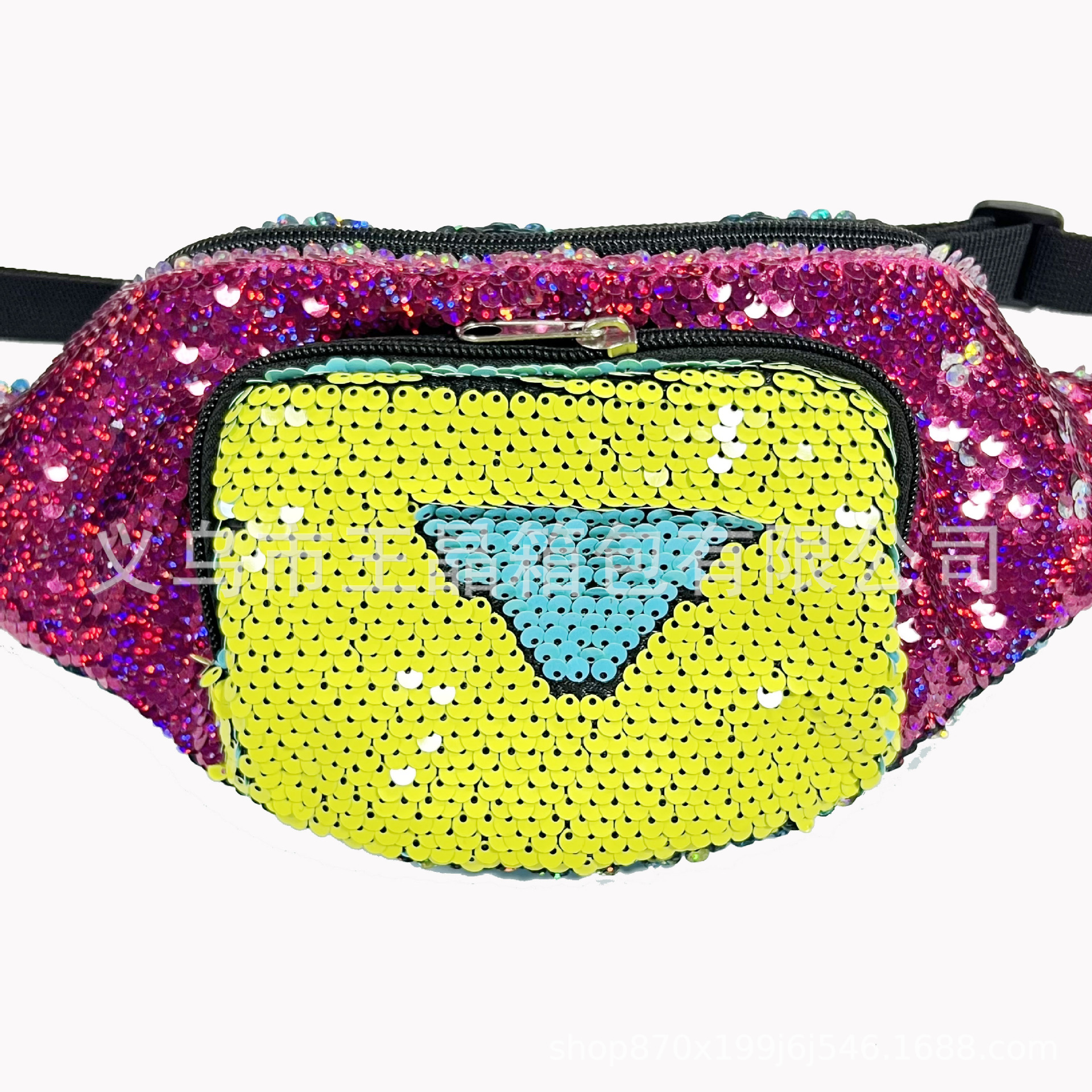 New Sequin Waist Bag Flip Fashionable All-match Crossbody Bag Mermaid Chest Bag Women's Sports Bag Crossbody Bag