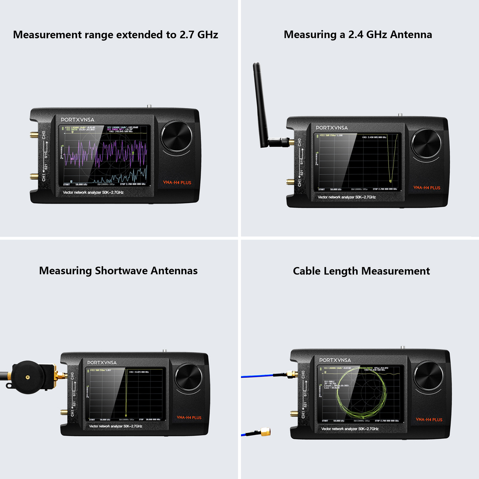 Upgraded Nanovna-H4 Antenna Analyzer 4inch Ips Mf Hf Vhf Uhf 50Khz2.7Ghz
