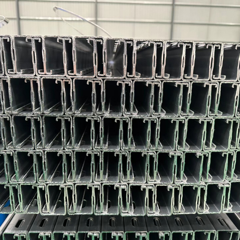 Tianjin Cold-Rolled C-Shaped Steel Q235B Punched Roof Purlin Hot-Dip Galvanized Solar Photovoltaic Bracket Earthquake-Resistant Bracket