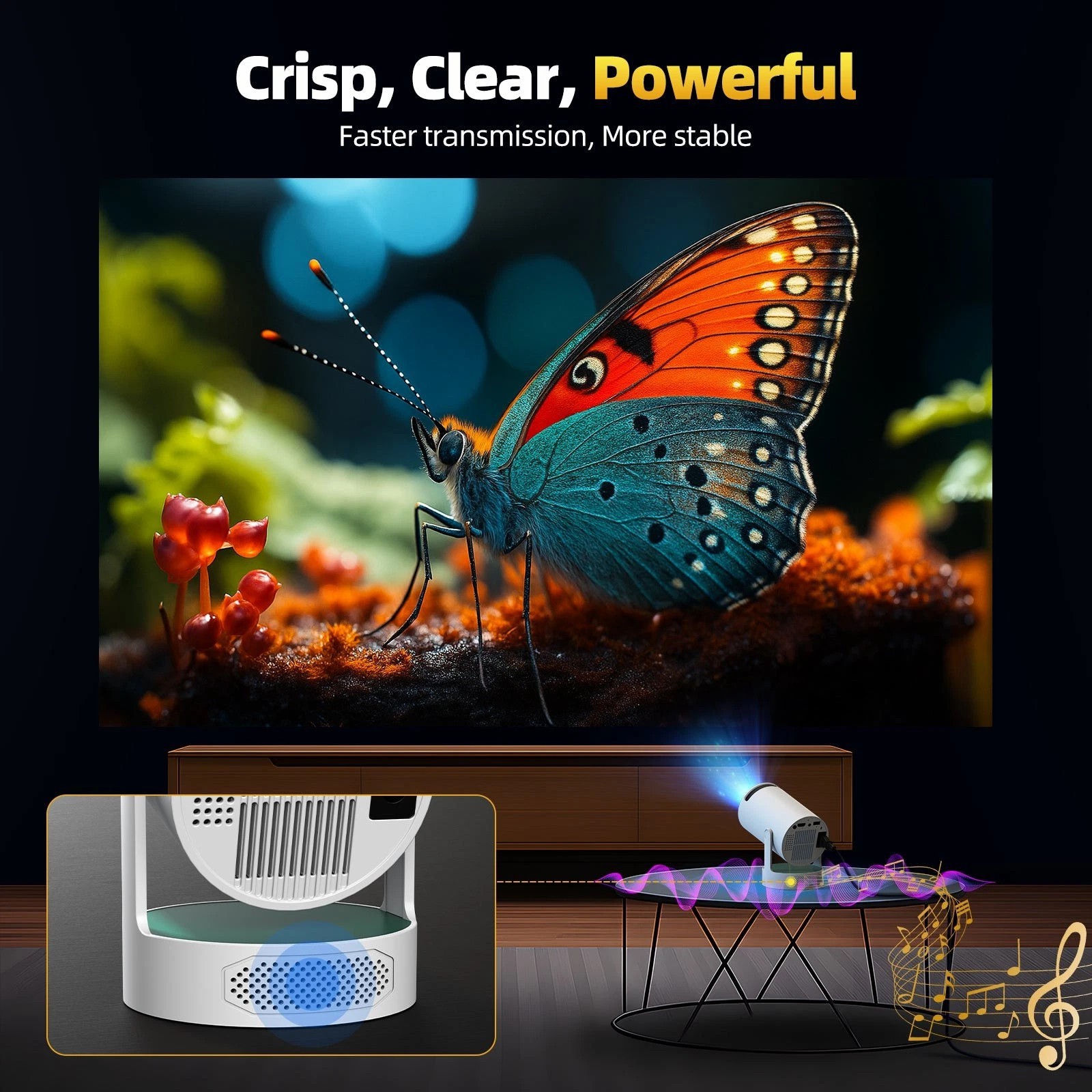Cross-Border Hy300Ultra Portable Projector H713 Android Barrel Cross-Border High-Definition Home Outdoor Projector