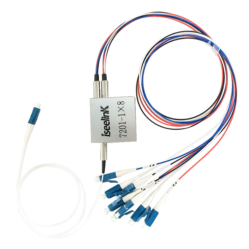 1×8 Optical Switch Relay Mechanical Single-Mode Multi-Mode 5V3V Locked Non-Locked 1310/1550/850Nm