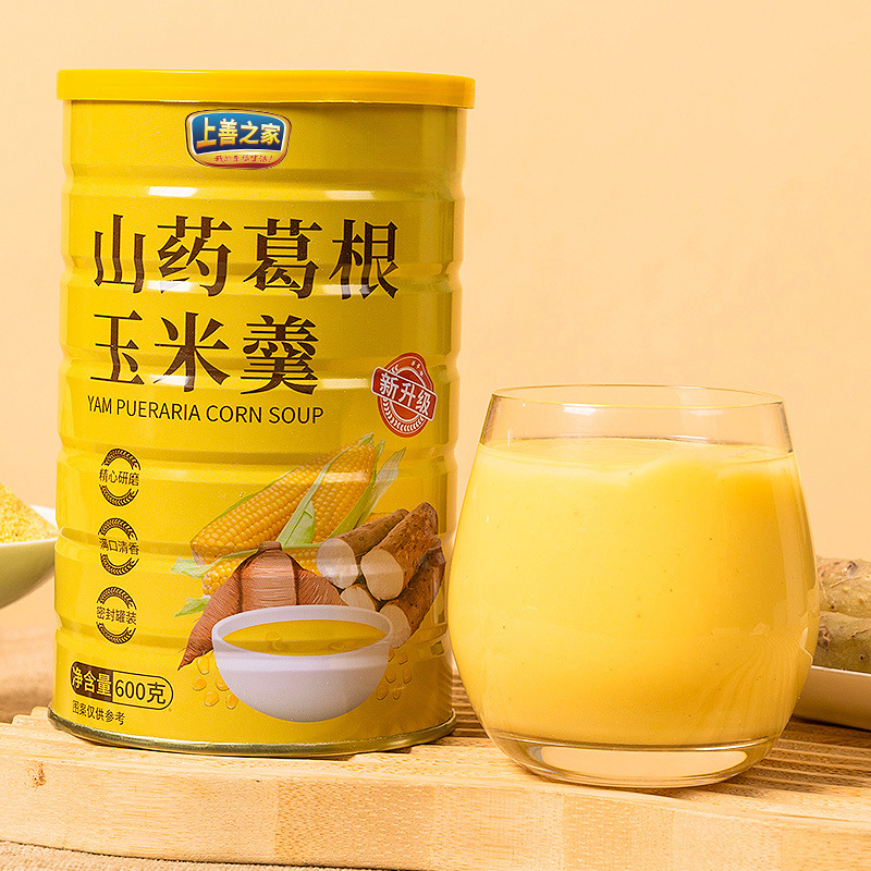 Yam Pueraria Corn Soup Upgrade 600g/Can Nutritional Breakfast Substitute Powder Grinding Anti-Hunger Instant Wholesale Substitute