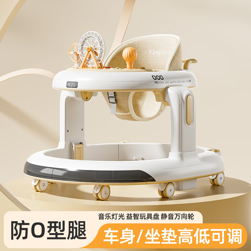 Детская ходунка против О-образных ног, против опрокидывания, для детей 6-18 месяцев, с музыкой, можно сидеть и толкать, помогает учиться ходить