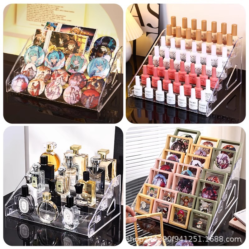 Transparent Ladder Small Ornaments Storage Rack for Hand-held Live Display Multifunctional Storage Rack Acrylic Display Rack