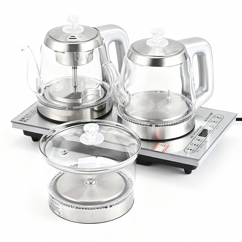 Source Factory Handle Electric Kettle Glass Tea Insulation Double Stove Double Kettle Three-In-One Set