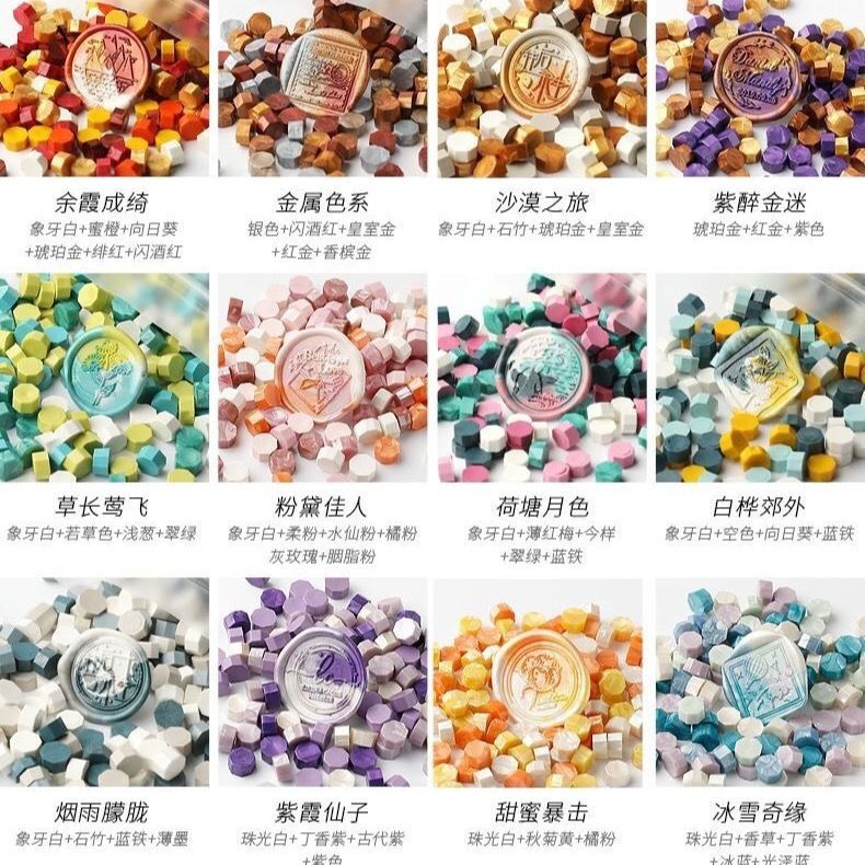 Vintage Set Envelope Wax Seal Wax Beads Wax Seal Stamp Wax Seal Mixed Color Bag Wholesale