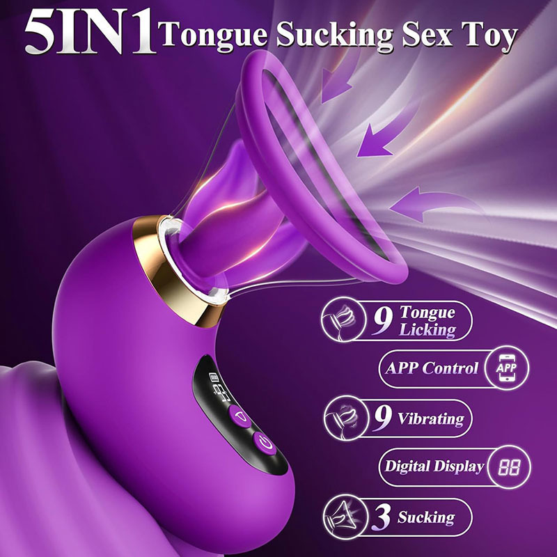 Anna Digital Display App Tongue Licking Breast Pump Handheld Massage Vibrating Breast G-Spot Honey Bean Massage Stick Adult Sex Products