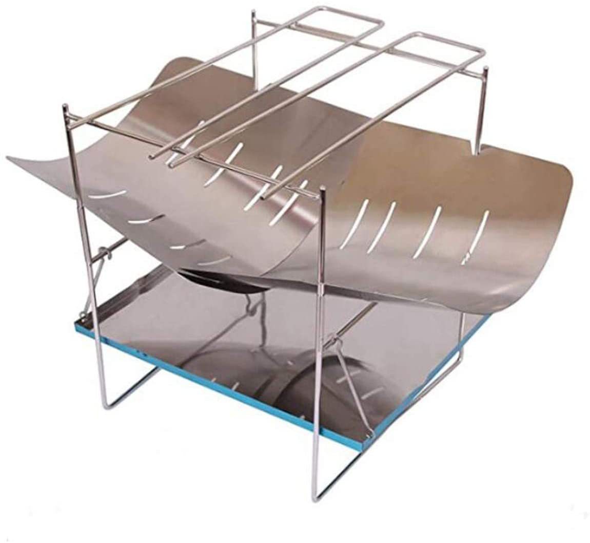 Outdoor Picnic Stainless Steel Folding Easy Storage Burning Table Camping Bonfire Basin Grill Burning Frame Firewood Stove