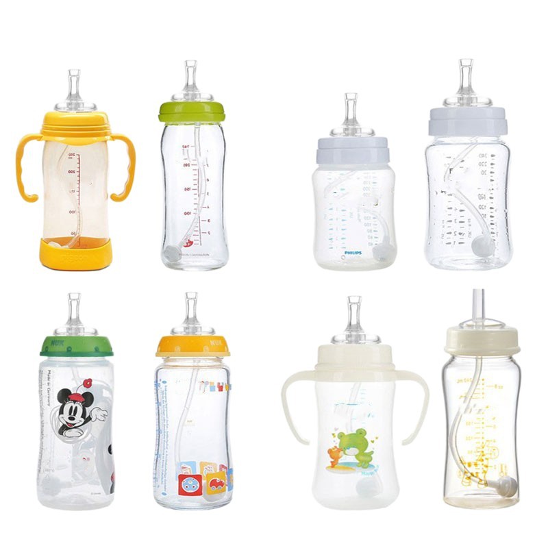 Baby Bottle Straw Accessories Baby Wide Mouth Bottle Nipple Replacement Learning Drinking Gravity Ball Straw Accessories Universal Pacifier Type