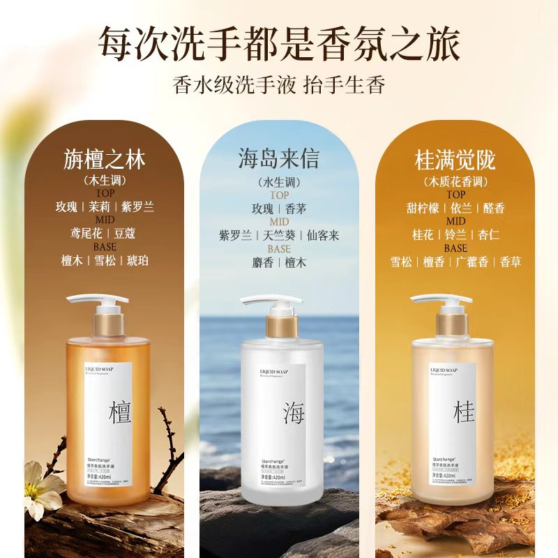 Starchange Plant Extract Fragrance Hand Sanitizer Household Press Bottle Fragrance Hand Sanitizer Fragrance Mild Cleaning Liquid