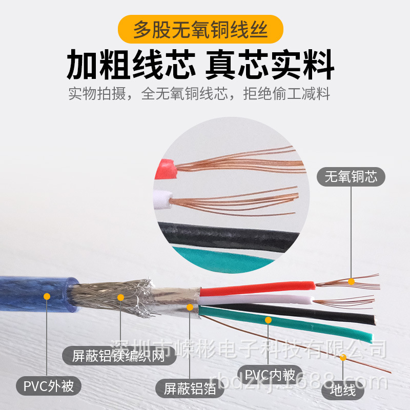 USB 2.0 male-to-male data line A/A double male extension line with shielded magnetic ring to copy debugging line copper heat dissipation